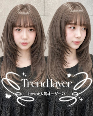 ミルクティーブロンド/ワンホンレイヤー/ニュアンスウルフ