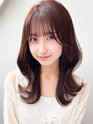 韓国風エギョモリ★くびれ外ハネミディ大人可愛い小顔20代30