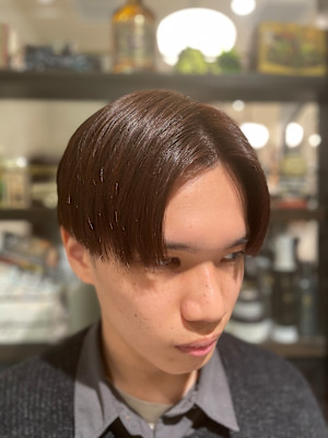 マッシュヘア×ダークブラウン
