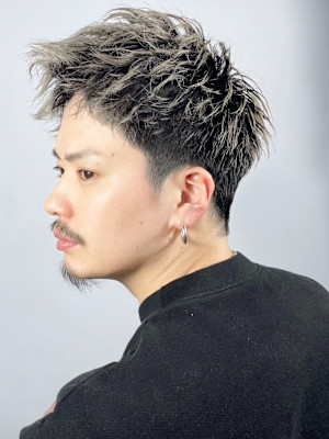 シルバー×メンズショート