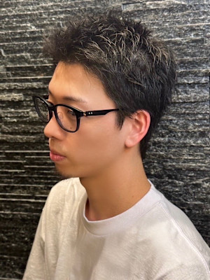 スパイキーショート×ピンパーマ