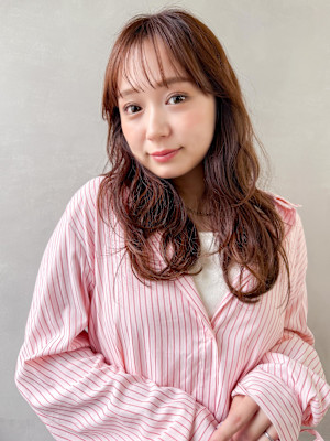ブリーチなしショコラピンクベージュ×大人ロング