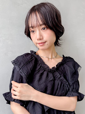 大人可愛いウルフボブ×骨格補正小顔ショート