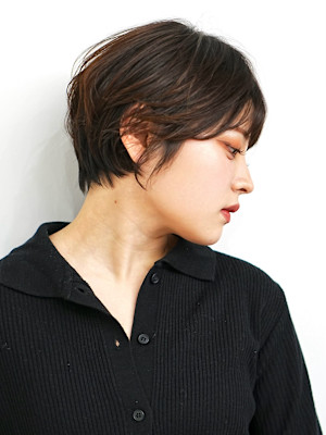 前下がりショート・ボブ/絶壁解消/前髪あり/40代/30代