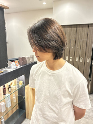 毛流れメンズボブ