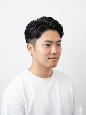 ツーブロックショートカルマヘアスリックバックジェットフェード