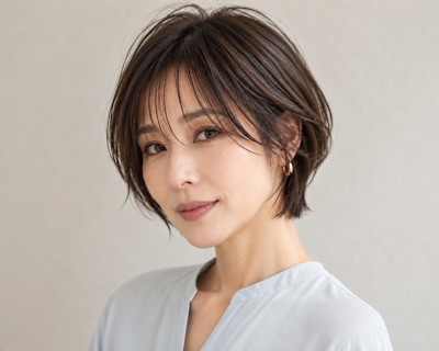 大人の抜け感ショートボブ
