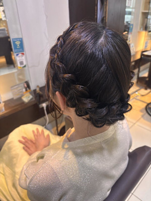 編み込みアップ