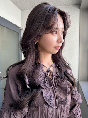 韓国風レイヤーカットヨシンモリヘアシースルーバングA88