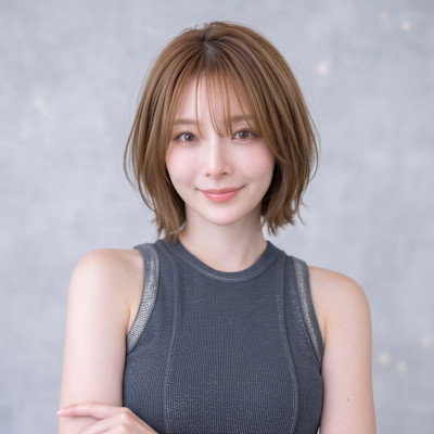 【渋谷】小顔くびれショートボブ×透明感ミルクティーベージュ