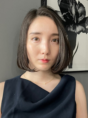 ショート・ボブ/丸顔/前髪あり/絶壁解消/30代/40代