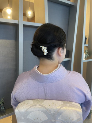 きれいめシニヨンヘア