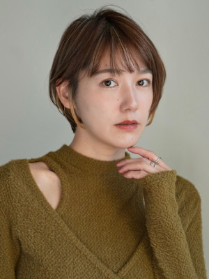 ショート・ボブ/丸顔/前髪あり/絶壁解消/30代/40代