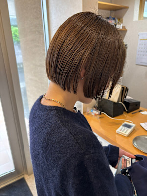 顎下1センチボブ×グレージュ
