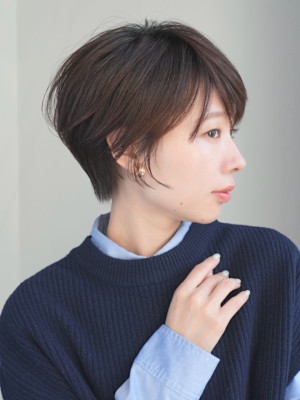 ショート・ボブ/丸顔/前髪あり/絶壁解消/30代/40代