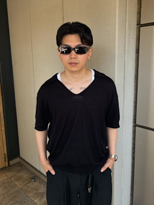 メンズセンターパート