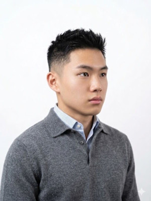 ツーブロックショートカルマヘアスリックバックジェットフェード