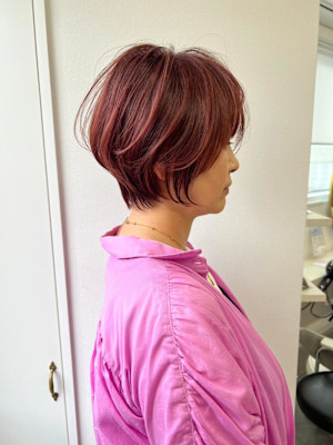 ◇大人可愛い40代50代60代ショートボブショート白髪ぼかし