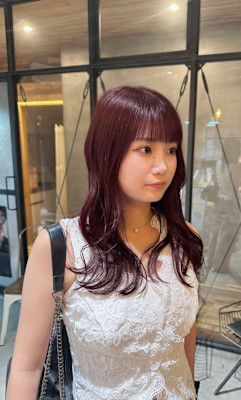 ワイドバング×ワインレッド