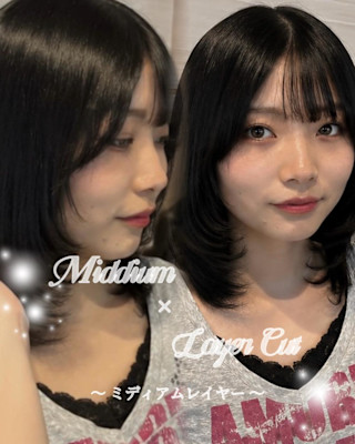《丹伊田彩音》ミディアムレイヤー／レディースカット