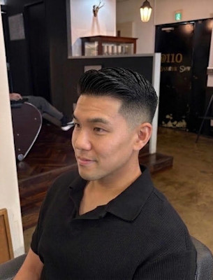 ツーブロックショートカルマヘアスリックバックジェットフェード