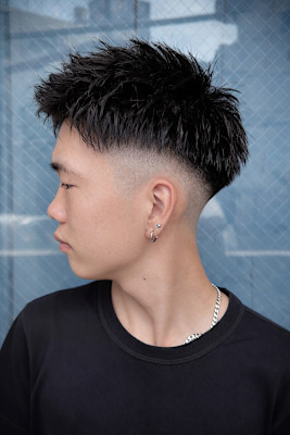 【フェードスパイキーショート】メンズカットスキンフェード