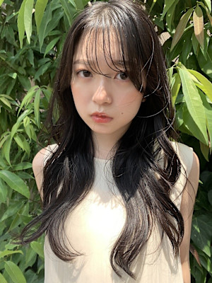 透明感カラー 髪質改善ストレートレイヤー 韓国風ヘア 20代