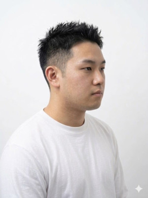 ツーブロックショートカルマヘアスリックバックジェットフェード
