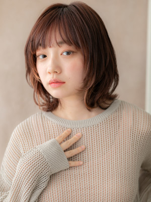 イヤリングカラー小顔クラゲヘアインナーボブウルフ20代30代