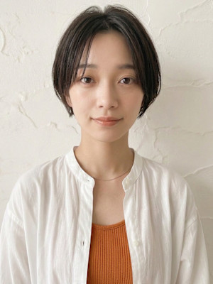 シースルーバングダークアッシュ大人ショートヘア北浦和p1 