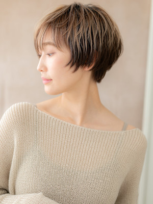 アンブレラカラーひし形抜け感小顔ハンサムショート20代30代
