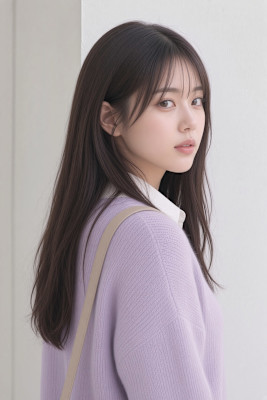  透明感シースルーバング×艶感ナチュラルストレート