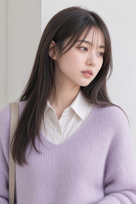  暗髪でも重く見えない◎透明感ストレートロングヘア