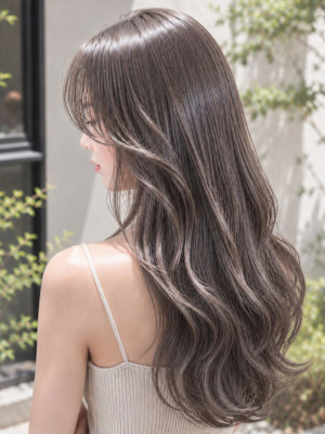 透明感シアーグレージュロング