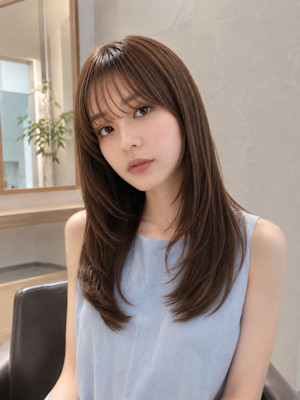 セミロングレイヤー チョコレートブラウン担当しおん