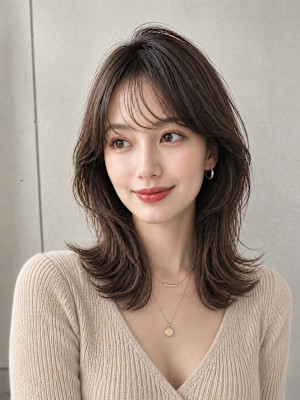 外ハネミディアムフェイスレイヤー担当しおん