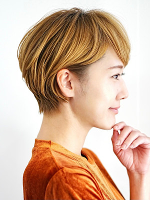 前下がりショート・ボブ/絶壁解消/前髪あり/40代/30代/