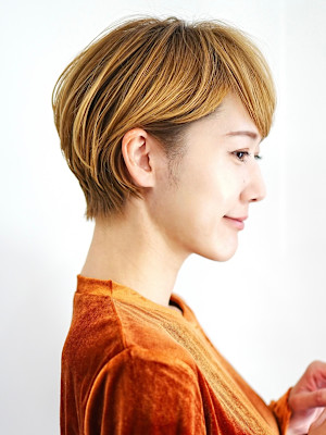 前下がりショート・ボブ/絶壁解消/前髪あり/40代/30代/