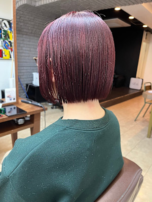 ボルドーカラー＊ショートボブ