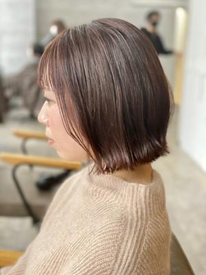 20代30代40代イメチェン似合わせカットフルバングレッドブ