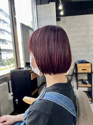 20代30代40代イメチェン似合わせカットフルバングレッドブ