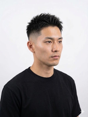 ツーブロックショートカルマヘアスリックバックジェットフェード