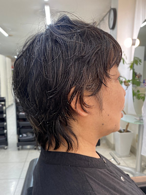 大人ショートマッシュ　パーマ