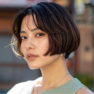 大人ショート｜小顔見せ丸みショートボブ