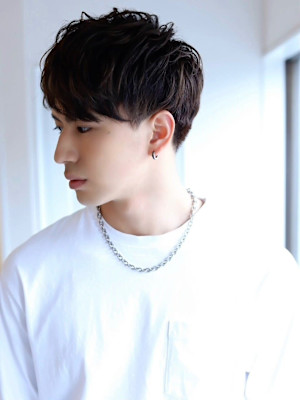 MEN’S HAIR マッシュパーマアッシュブラックカルマパ