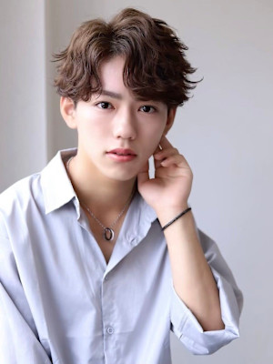 MEN’S HAIR マッシュパーマアッシュブラックカルマパ