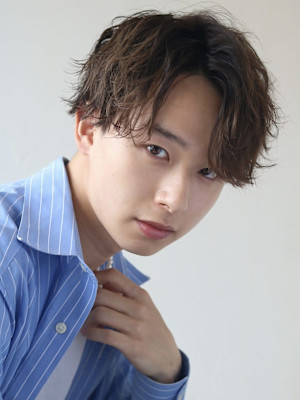 MEN’SHAIRマッシュパーマアッシュブラックカルマパーマ