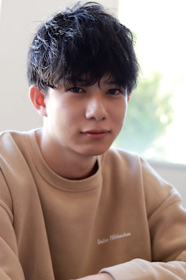 MEN'S HAIRアッシュブラックマッシュパーマ