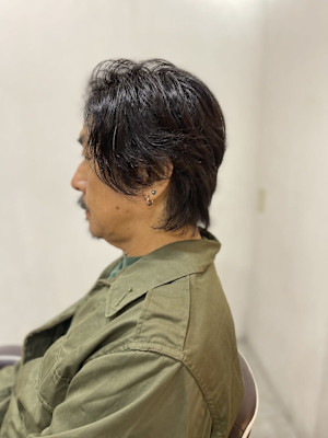 MEN’S HAIR アッシュブラック束感カルマパーマ