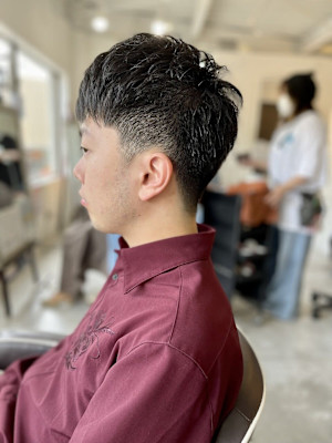 MEN’S HAIR カルマパーマのアッシュブラック
